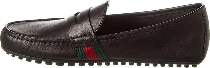 Gucci Web Leather Driver - Image 2
