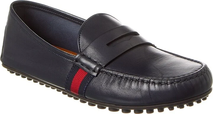 Gucci Web Leather Driver