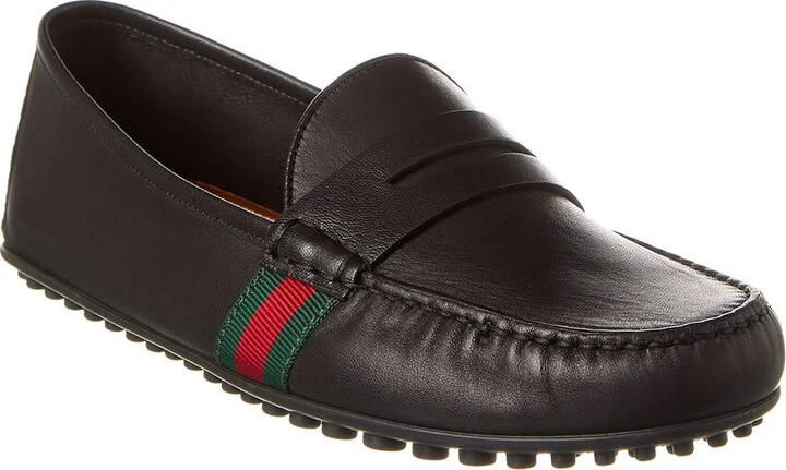 Gucci Web Leather Driver
