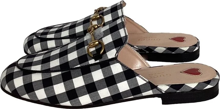 Gucci Women's Cotton Princetown Horsebit Check Mule (Authentic Pre-Loved) - Image 2