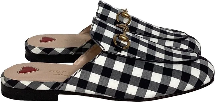 Gucci Women's Cotton Princetown Horsebit Check Mule (Authentic Pre-Loved)