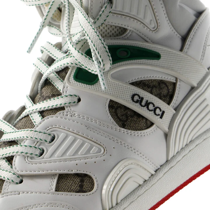GUCCI Women's Gucci Basket High-Top Sneakers GG Coated Canvas and Demetra - Image 5