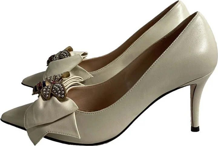 Gucci Women's Leather Queen Margaret Bow Embellished Pump (Authentic Pre-Loved) - Image 2