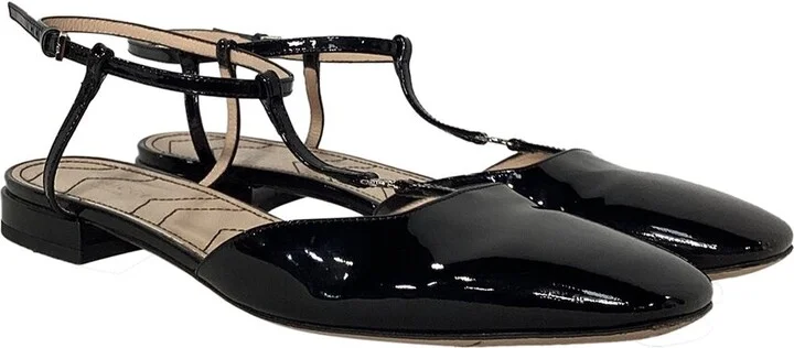 Gucci Women's Leather T-Strap Ballet Flat (Authentic Pre-Loved)