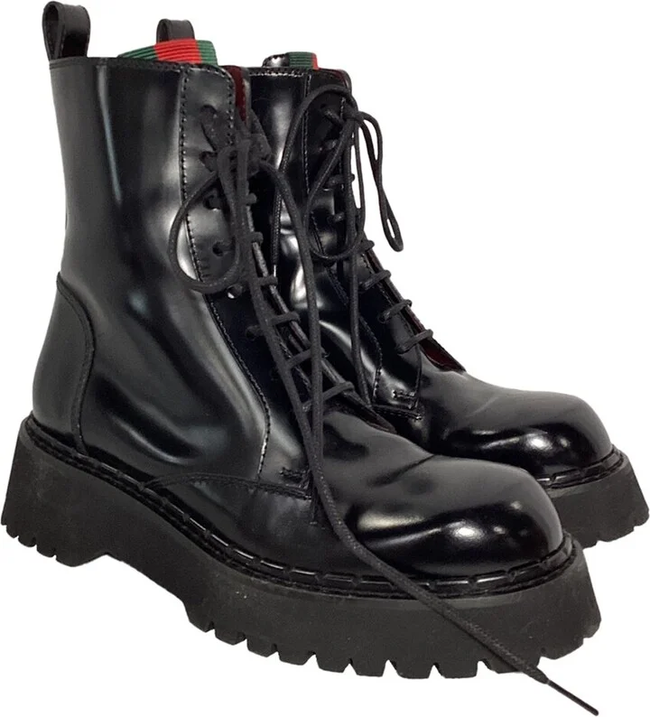 Gucci Women's Leather Thea Lug Sole Boot (Authentic Pre-Loved)
