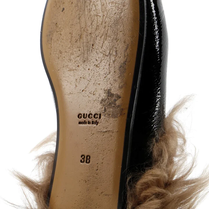GUCCI Women's Princetown Mules Patent with Fur - Image 5
