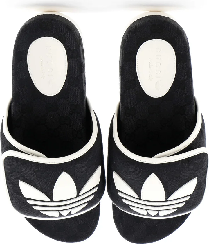GUCCI x Adidas Men's Platform Slide Sandals GG Canvas - Image 2