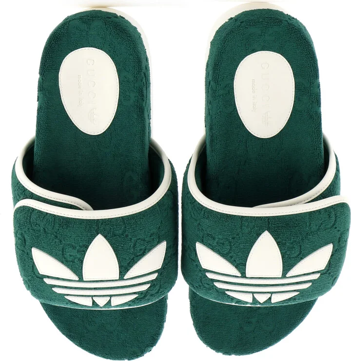 GUCCI x Adidas Men's Platform Slide Sandals Terry Cloth - Image 2