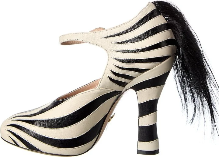 Gucci Zebra Leather Pump - Image 2