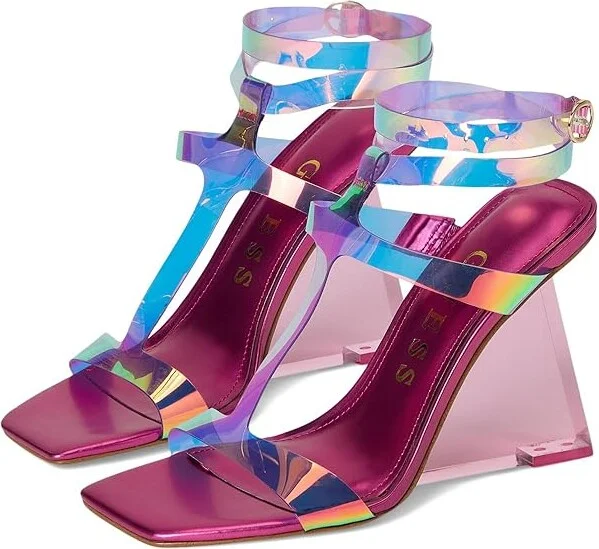 GUESS Bacio Women's Shoes Pink Mirror Metallic : 7 M, Synthetic