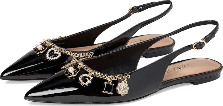 GUESS Daisee Women's Flat Shoes Black Synthetic : 6.5 M, Rubber
