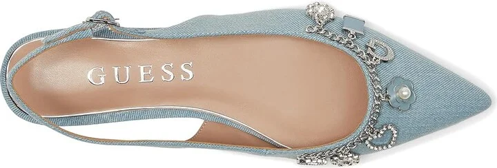 GUESS Daisee Women's Flat Shoes Light Blue Synthetic : 7 M, Rubber - Image 2