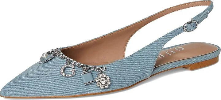 GUESS Daisee Women's Flat Shoes Light Blue Synthetic : 7 M, Rubber - Image 5