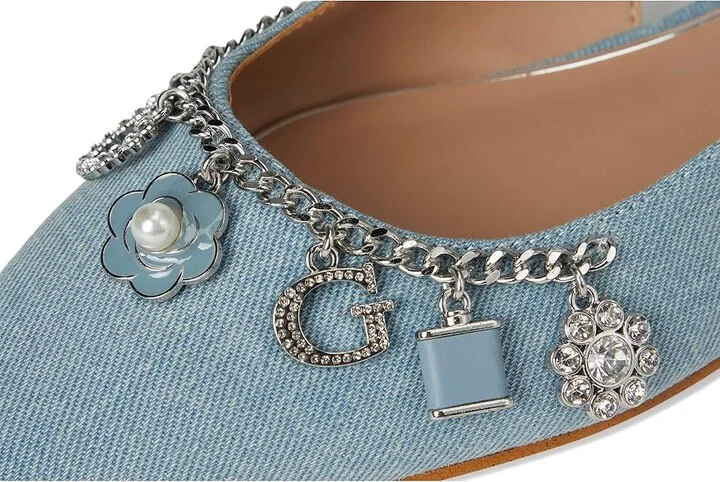 GUESS Daisee Women's Flat Shoes Light Blue Synthetic : 7 M, Rubber - Image 7