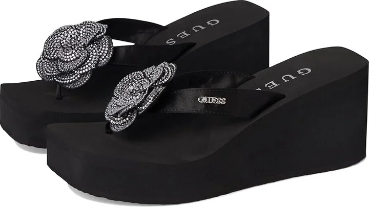 GUESS Damani Women's Wedge Shoes Black : 8 M, Synthetic