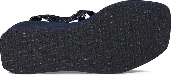 GUESS Dawsin Women's Sandals Black Denim Rhinestone Logo : 7 M, Synthetic - Image 3