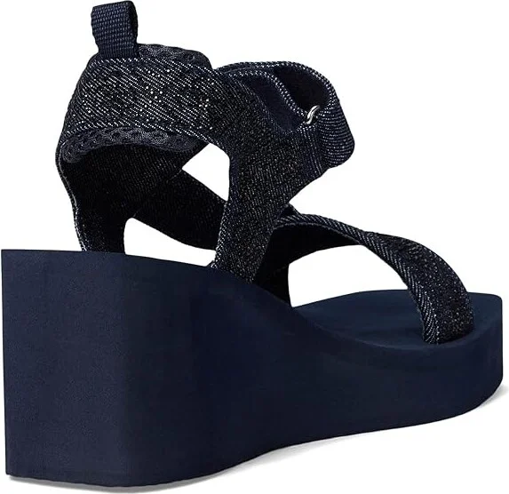 GUESS Dawsin Women's Sandals Black Denim Rhinestone Logo : 7 M, Synthetic - Image 4