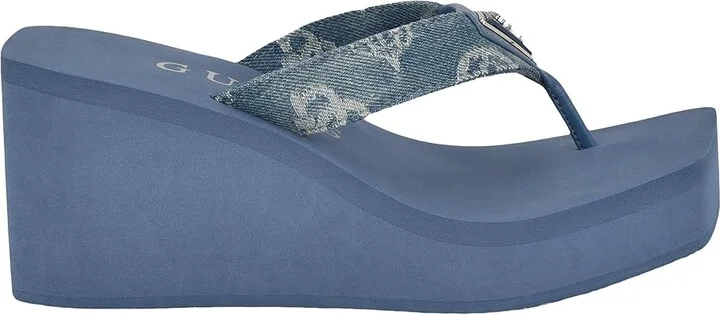 GUESS Demmey Women's Flat Shoes Dark Blue Denim : 9 M, Rubber - Image 6