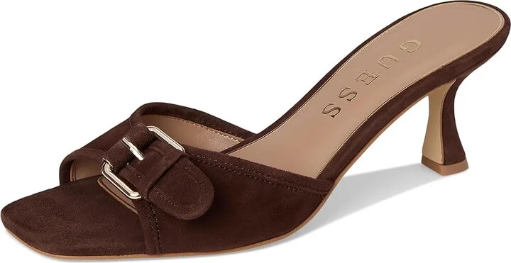 GUESS Dista Women's Sandals Dark Brown : 10 M, Faux Leather/Textile - Image 5