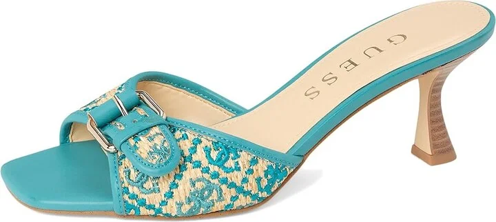 GUESS Dista Women's Sandals Light Blue : 5 M, Faux Leather/Textile - Image 5