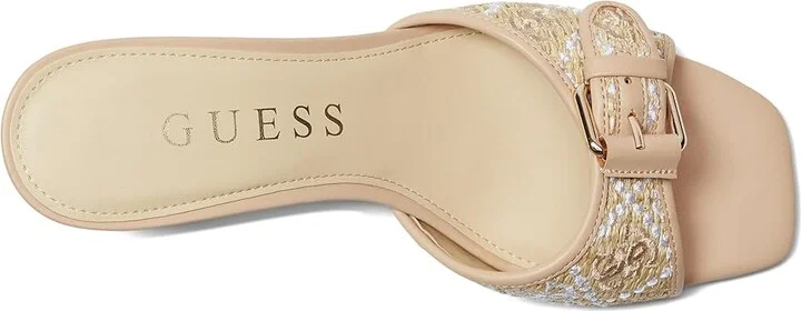 GUESS Dista Women's Sandals Light Natural 1 : 7 M, Faux Leather/Textile - Image 2