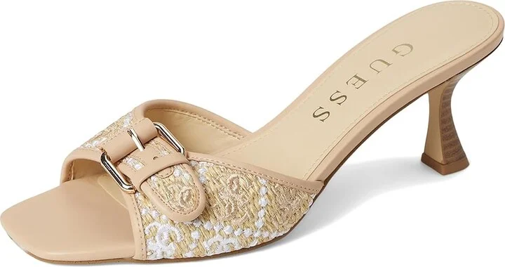 GUESS Dista Women's Sandals Light Natural 1 : 7 M, Faux Leather/Textile - Image 5
