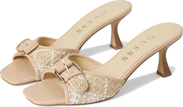 GUESS Dista Women's Sandals Light Natural 1 : 7 M, Faux Leather/Textile
