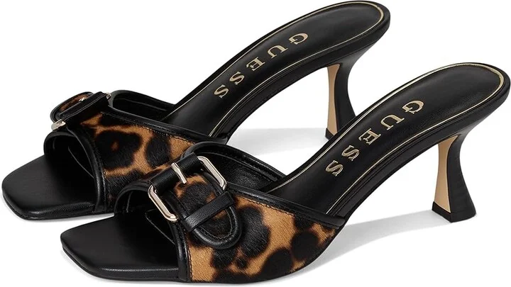 GUESS Dista Women's Sandals Medium Brown 1 : 8.5 M, Faux Leather/Textile