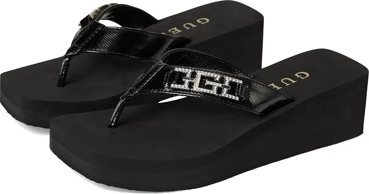 GUESS Elowen Women's Wedge Shoes Black : 10 M