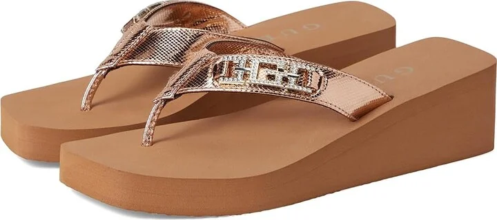 GUESS Elowen Women's Wedge Shoes Bronze : 8 M