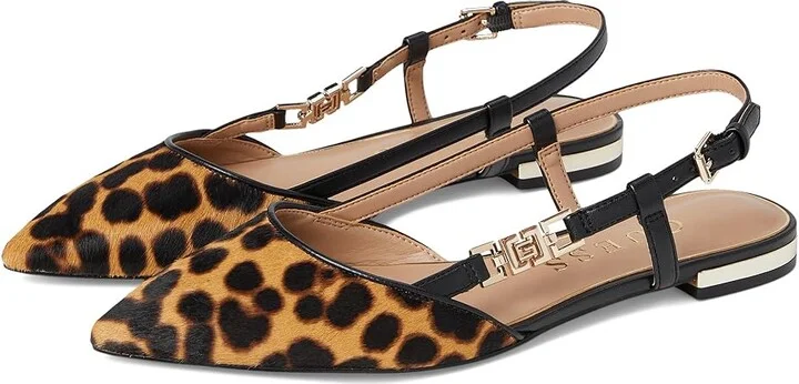 GUESS Franiely Women's Flat Shoes Brown Genuine Cow Leather : 8 M, Rubber