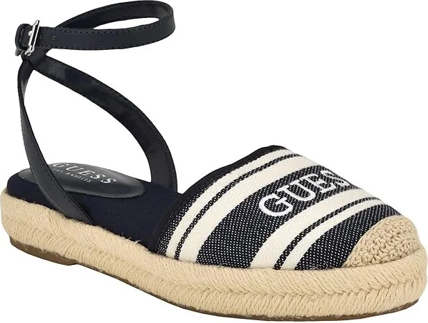 GUESS GWMarens Women's Sandals Dark Blue/White : 9 M, Leather/Rubber