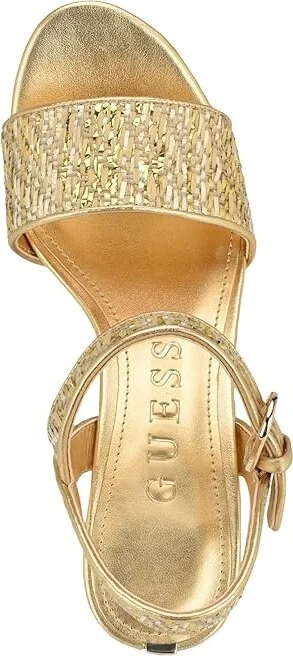 GUESS Haldem Women's Sandals Gold : 6 M, Leather/Rubber - Image 2