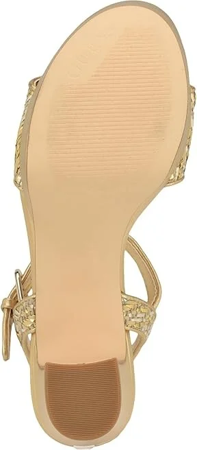 GUESS Haldem Women's Sandals Gold : 6 M, Leather/Rubber - Image 3