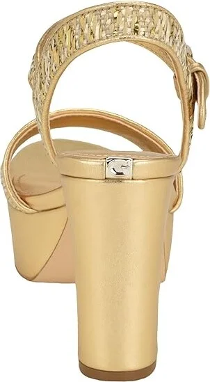 GUESS Haldem Women's Sandals Gold : 6 M, Leather/Rubber - Image 4