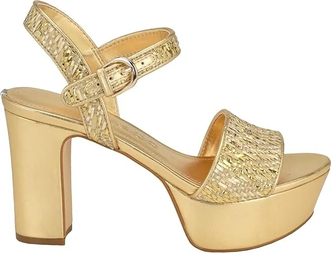 GUESS Haldem Women's Sandals Gold : 6 M, Leather/Rubber - Image 5