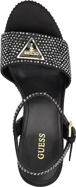 GUESS Hippa Women's Sandals Black Satin : 8.5 M - Image 2