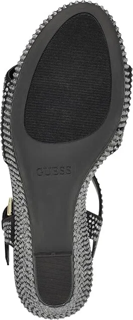 GUESS Hippa Women's Sandals Black Satin : 8.5 M - Image 3