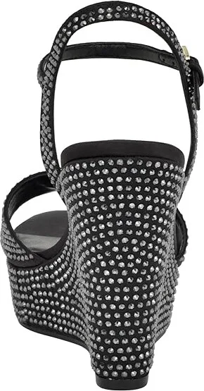 GUESS Hippa Women's Sandals Black Satin : 8.5 M - Image 4