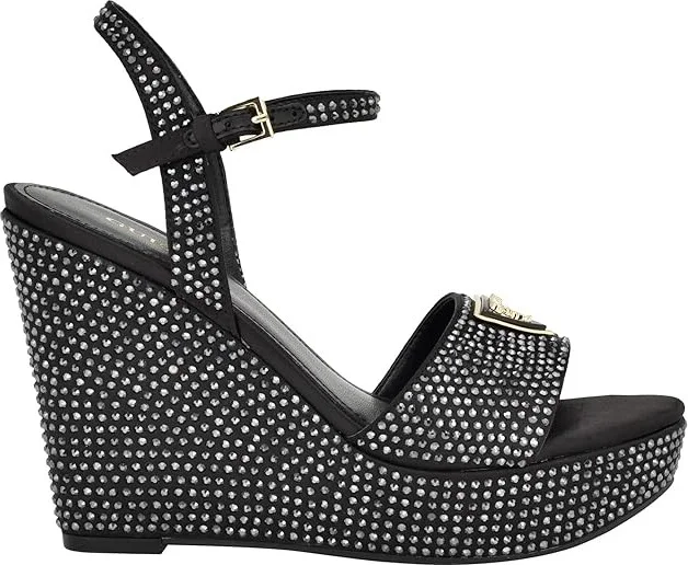GUESS Hippa Women's Sandals Black Satin : 8.5 M - Image 5