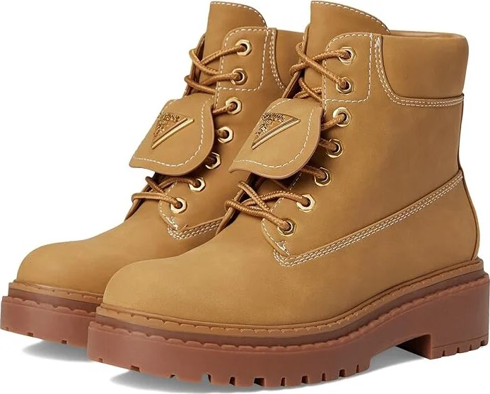 GUESS Leavey Women's Boots Tan Synthetic : 10 M, Rubber