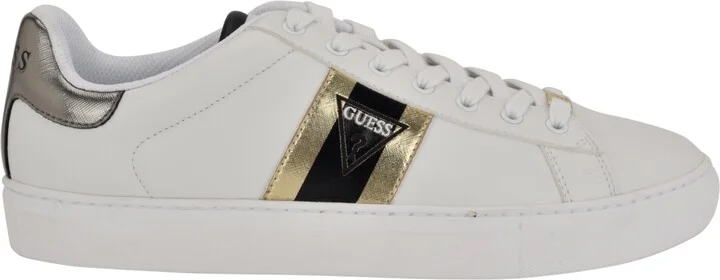Guess Men's Bertell Round Toe Lace Up Fashion Sneakers - White, Denim multi - Image 6