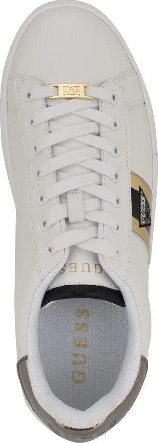 Guess Men's Bertell Round Toe Lace Up Fashion Sneakers - White, Denim multi - Image 8