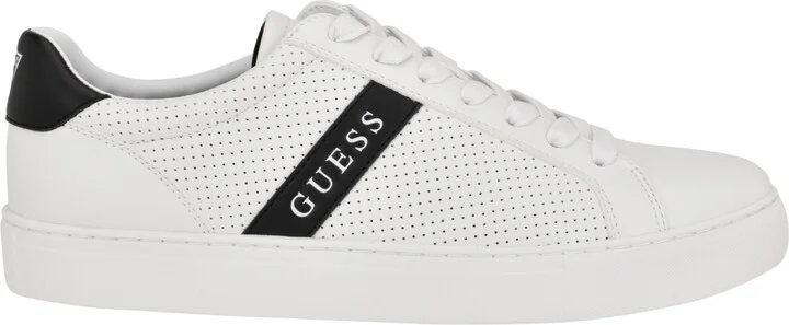 Guess Men's Bixly Low Top Lace-Up Casual Sneakers - White, Black - Image 2