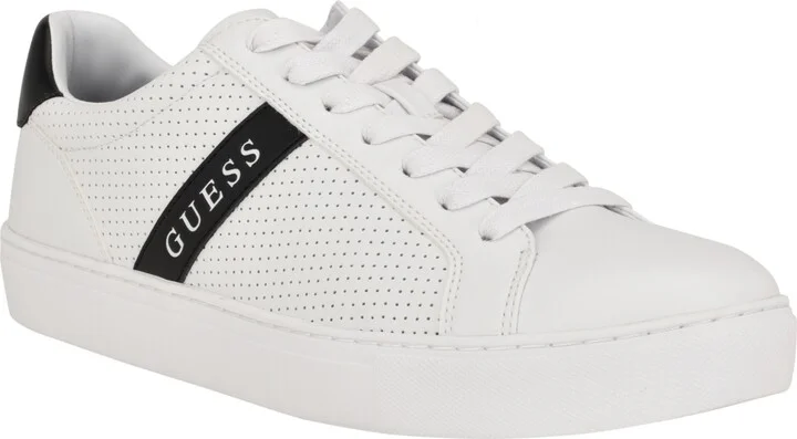 Guess Men's Bixly Low Top Lace-Up Casual Sneakers - White, Black