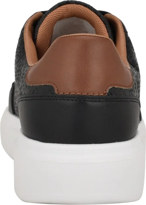 Guess Men's Creed Branded Lace Up Fashion Sneakers - Black, Cognac - Image 3