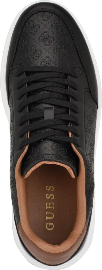 Guess Men's Creed Branded Lace Up Fashion Sneakers - Black, Cognac - Image 4