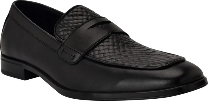 Guess Men's Hacon Woven Texture Square Toe Dress Loafers
