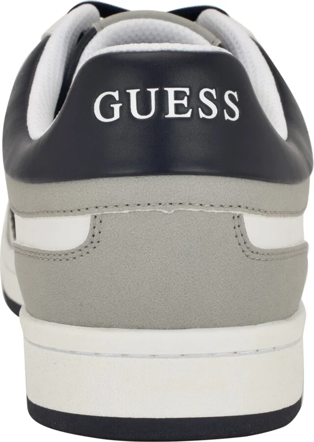 Guess Men's Lasen Branded Lace-Up Fashion Sneakers - Medium Gray, White multi - Image 2
