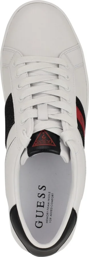 Guess Men's Locey Round Toe Lace-Up Fashion Sneakers - White, Black denim multi - Image 5